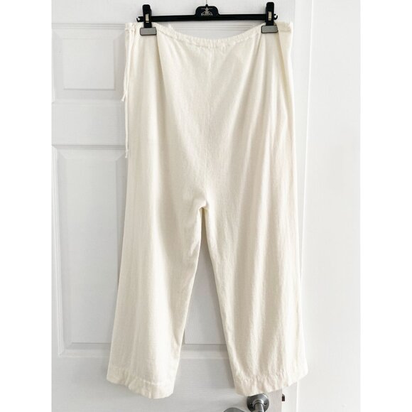 Extreme Cashmere Ivory Cotton/Cashmere Lounge Pant, One Size Only ** hemmed ** - Picture 4 of 11
